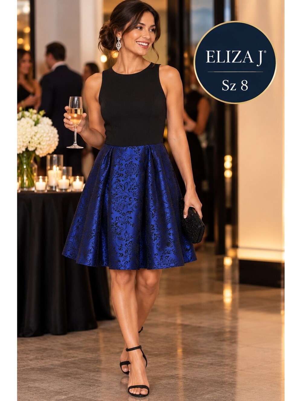 Eliza J | Sz 8 | Colorblock Brocade Party Dress